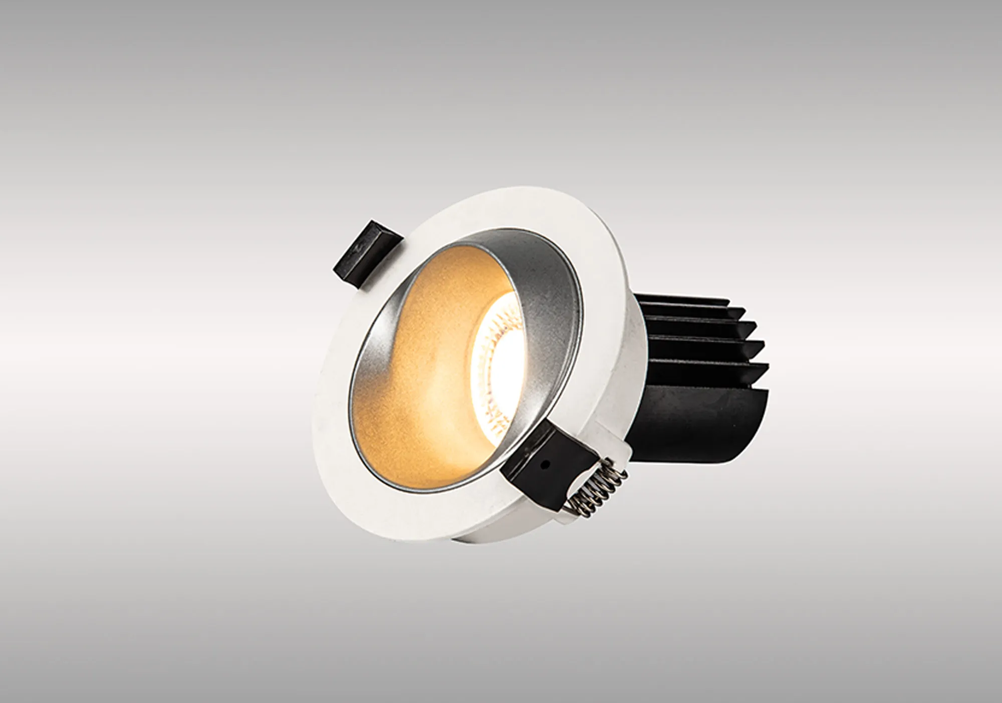 Bonia 12 Tridonic Powered 12W 3000K 1200lm 24° CRI>90 LED Engine White/Silver Fixed Recessed Spotlight, IP20 DM202451  Dlux Bonia 12